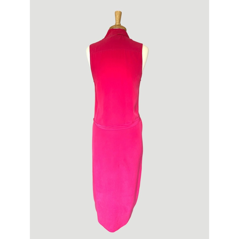 Equipment Tegan 100% Silk Shirt Midi Dress Pink Quiet Luxury Coastal Size M - Picture 4 of 8